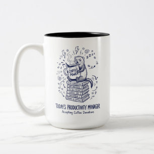 Funny Ferret Coffee Mug Cute Book Lover Gift