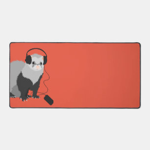 Funny Ferret Music Lover Desk Mat