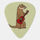 Funny Ferret Playing Red Guitar