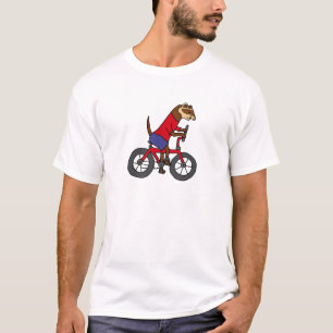 Funny Ferret Riding Red Bicycle T-Shirt