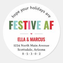 Funny Festive AF Christmas Return Address