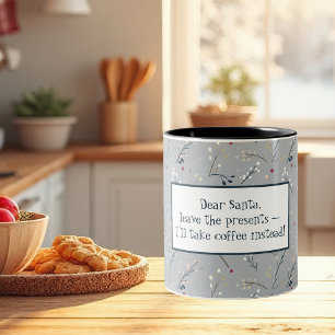 Funny Festive Christmas Two-Tone Coffee Mug