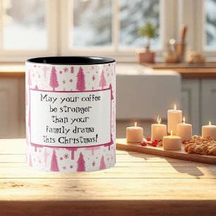 Funny Festive Christmas Two-Tone Coffee Mug