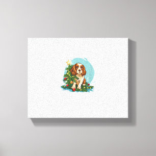 Funny Festive Dog Costume with decorated Christmas Canvas Print