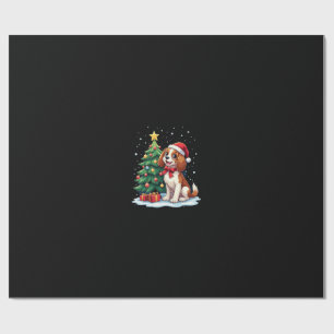 Funny Festive Dog Costume with decorated Christmas Wrapping Paper