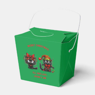 Funny Festive Frazzled Black Christmas Cats Favour Box