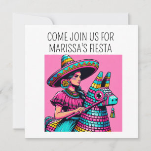 Funny Festive Fun Fiesta Piñata Colorful Pop Art Card