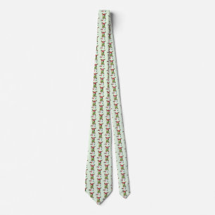Funny Festive Green Calico Christmas Cat Tie