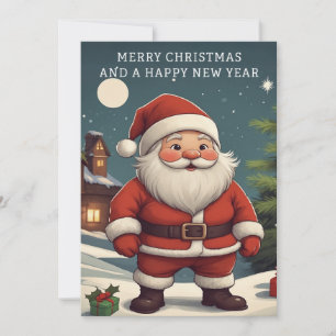 Funny Festive Santa Merry Christmas Holiday Card