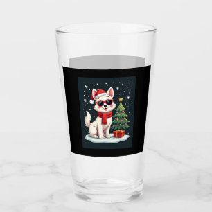 Funny Festive Sunglasses Dog with Christmas Tree C Glass