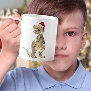 Funny Festive Tyrannosaurus Rex Santa Dinosaur Elf Coffee Mug