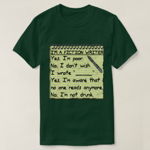 Funny Fiction Writer Answer Sheet Notebook T-Shirt