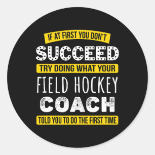 Funny Field Hockey Coach Thank You Gift Appreciati Classic Round Sticker