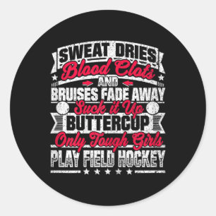 Funny Field Hockey Girl Gift Classic Round Sticker