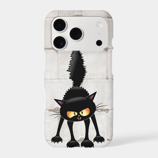 Funny Fierce Black Cat Cartoon  (Back)