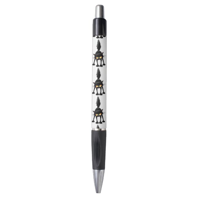Funny Fierce Black Cat Cartoon  (Front Vertical)