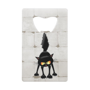Funny Fierce Black Cat Cartoon