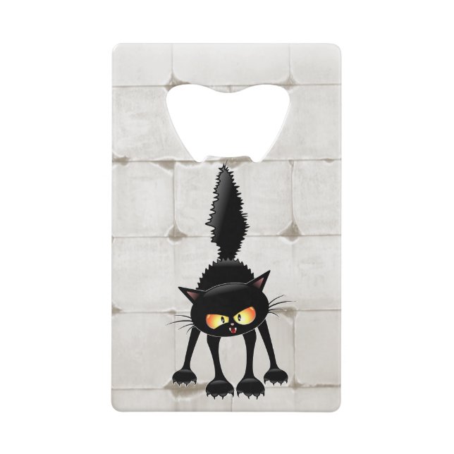 Funny Fierce Black Cat Cartoon  (Front)