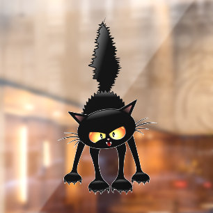 Funny Fierce Black Cat Cartoon