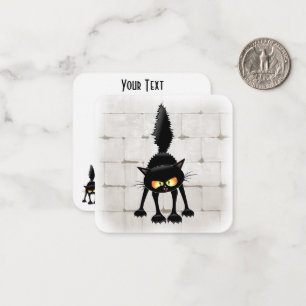 Funny Fierce Black Cat Cartoon Card