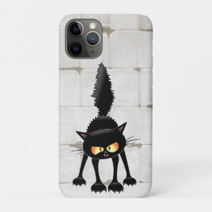 Funny Fierce Black Cat Cartoon  Case-Mate iPhone Case