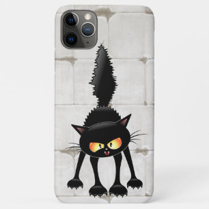 Funny Fierce Black Cat Cartoon  Case-Mate iPhone Case