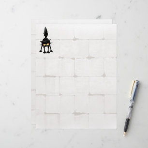 Funny Fierce Black Cat Cartoon Custom Letterhead