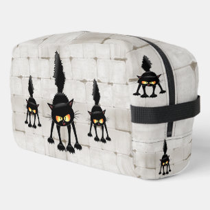 Funny Fierce Black Cat Cartoon  Dopp Kit