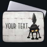 Funny Fierce Black Cat Cartoon  Laptop Sleeve<br><div class="desc">Funny Fierce Black Cat Cartoon Character looking menacing. Original Vector Art Design © BluedarkArt TheChameleonArt.</div>