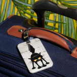 Funny Fierce Black Cat Cartoon  Luggage Tag<br><div class="desc">Funny Fierce Black Cat Cartoon Character looking menacing. Original Vector Art Design © BluedarkArt TheChameleonArt.</div>