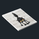 Funny Fierce Black Cat Cartoon Notepad<br><div class="desc">Funny Fierce Black Cat Cartoon Character looking menacing. Original Vector Art Design © BluedarkArt TheChameleonArt.</div>