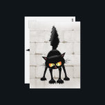 Funny Fierce Black Cat Cartoon  Postcard<br><div class="desc">Funny Fierce Black Cat Cartoon Character looking menacing. Original Vector Art Design © BluedarkArt TheChameleonArt.</div>