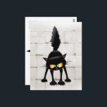 Funny Fierce Black Cat Cartoon  Postcard<br><div class="desc">Funny Fierce Black Cat Cartoon Character looking menacing. Original Vector Art Design © BluedarkArt TheChameleonArt.</div>