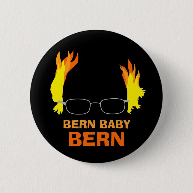 Funny Fiery Hair Bern Baby Bern Bernie Sanders 6 Cm Round Badge (Front)