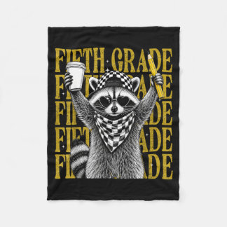 Funny Fifth Grade Teacher Fvibesl Racoon Back To Fleece Blanket