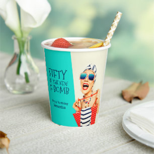 Funny Fifty is the New F-Bomb Birthday Party Paper Cups