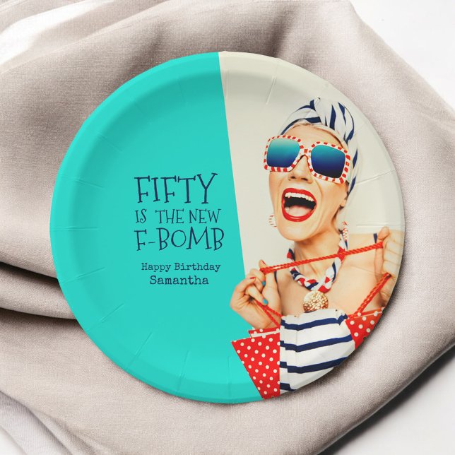 Funny Fifty is the New F-Bomb Birthday Party Paper Plate (Creator Uploaded)