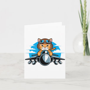 Funny Fighter Jet Cat Lot Aviation Humor For Cat L Card