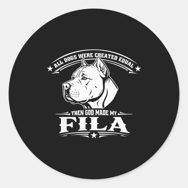 Funny fila dog  classic round sticker (Front)