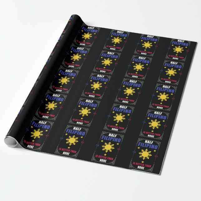 Funny Filipino American Philippines Pinoy Pinay Wrapping Paper (Unrolled)