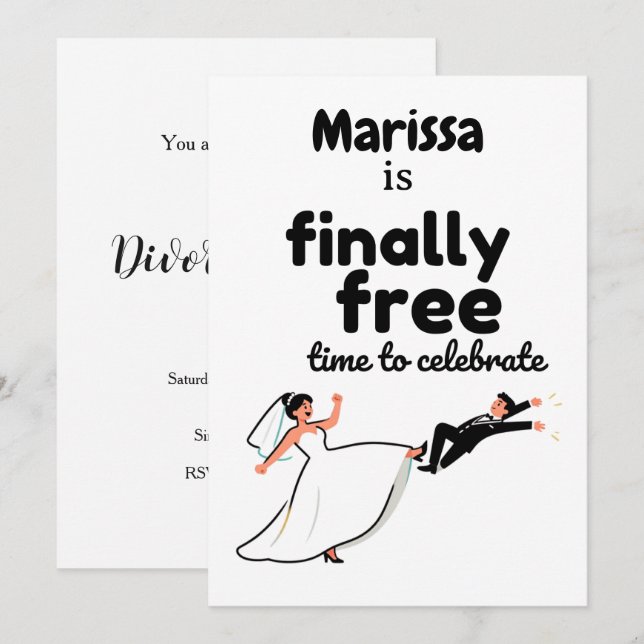 Funny “Finally Free” Divorce Party Design Break up (Front/Back)