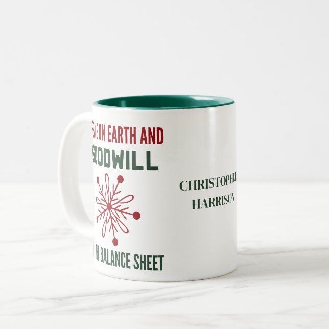 Funny FInance Christmas Mug (Front Left)