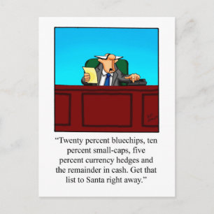 Funny Financial Humour Christmas Postcard