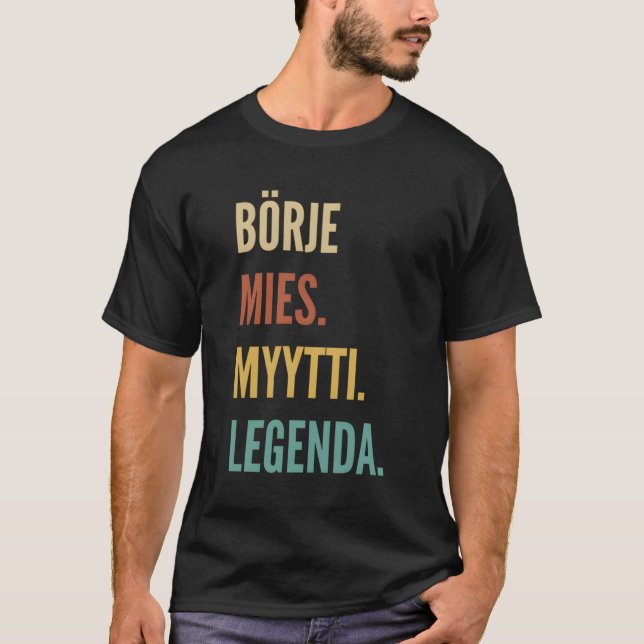 Funny Finnish First Name Design - Borje T-Shirt (Front)