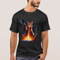 Funny Fire Breathing Cat Space Lover Joke UFO Beli