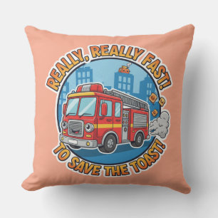 Funny Fire Truck-Really Fast To Save The Toast Cushion