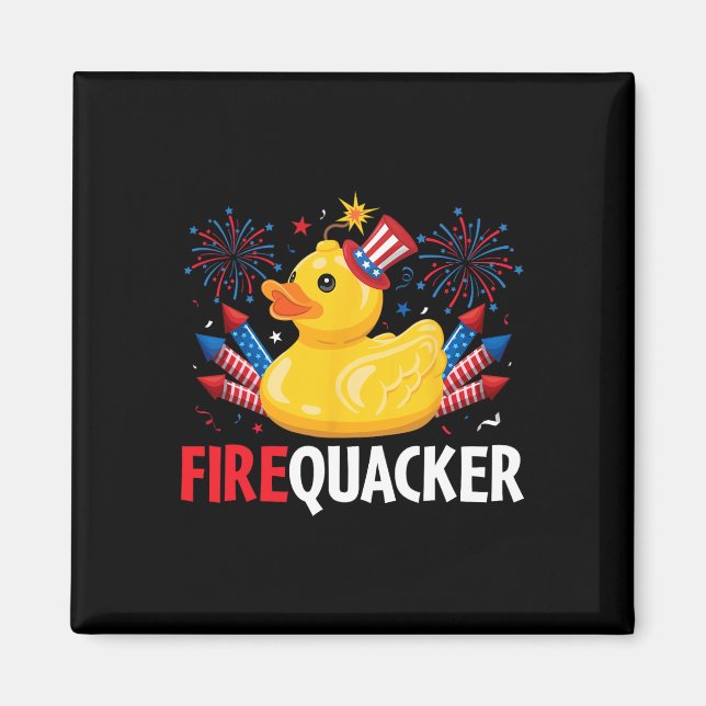 Funny Firecracker Duck 4th Of July  Magnet (Front)