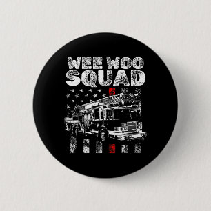Funny Firefighter American Flag Fire Truck Graphic 6 Cm Round Badge
