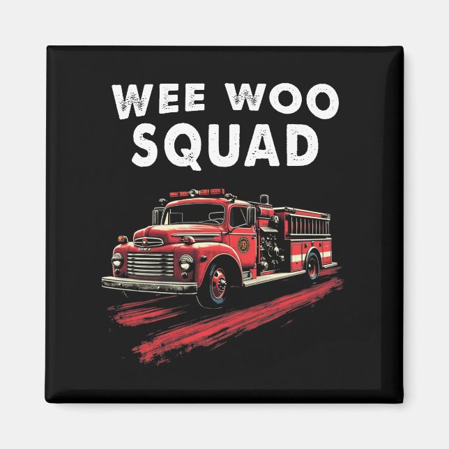 Funny Firefighter Art Fire Truck Fireman Magnet (Front)