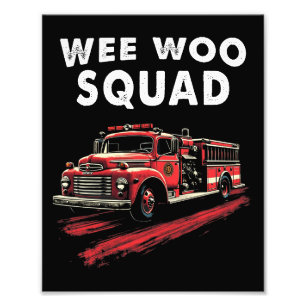 Funny Firefighter Art Fire Truck Fireman Photo Print